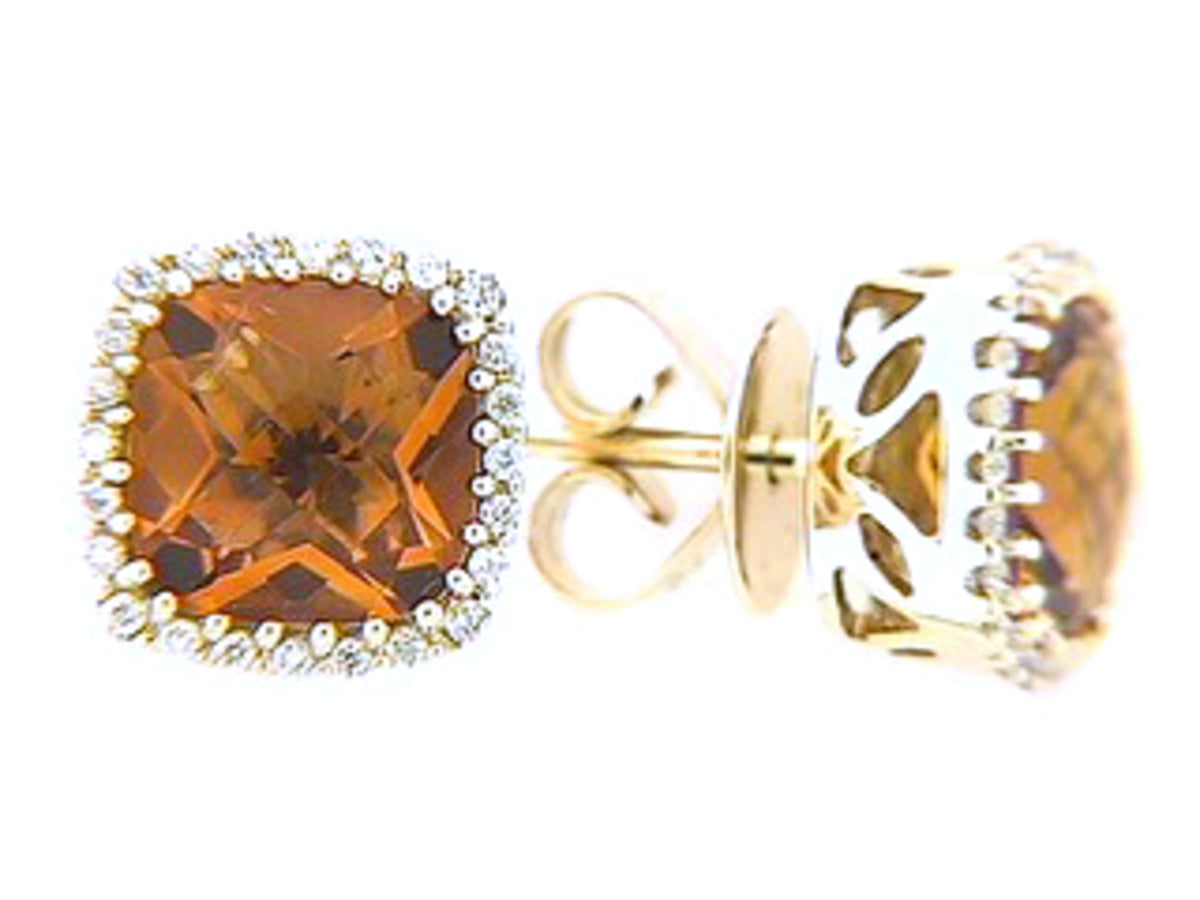 CITRINE & DIAMOND EARRING