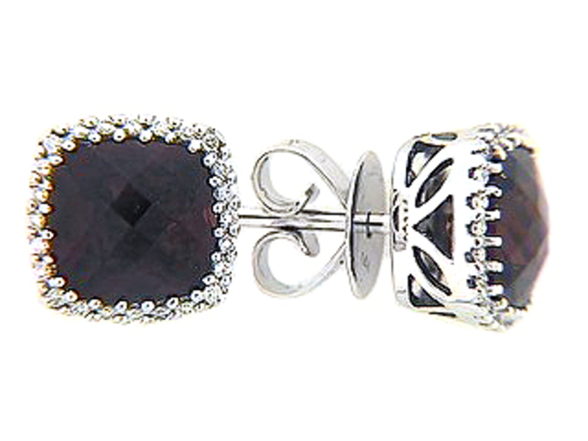 GARNET & DIAMOND EARRING