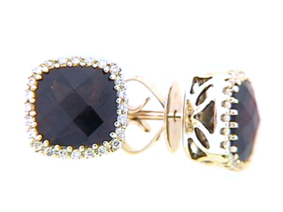 GARNET & DIAMOND EARRING