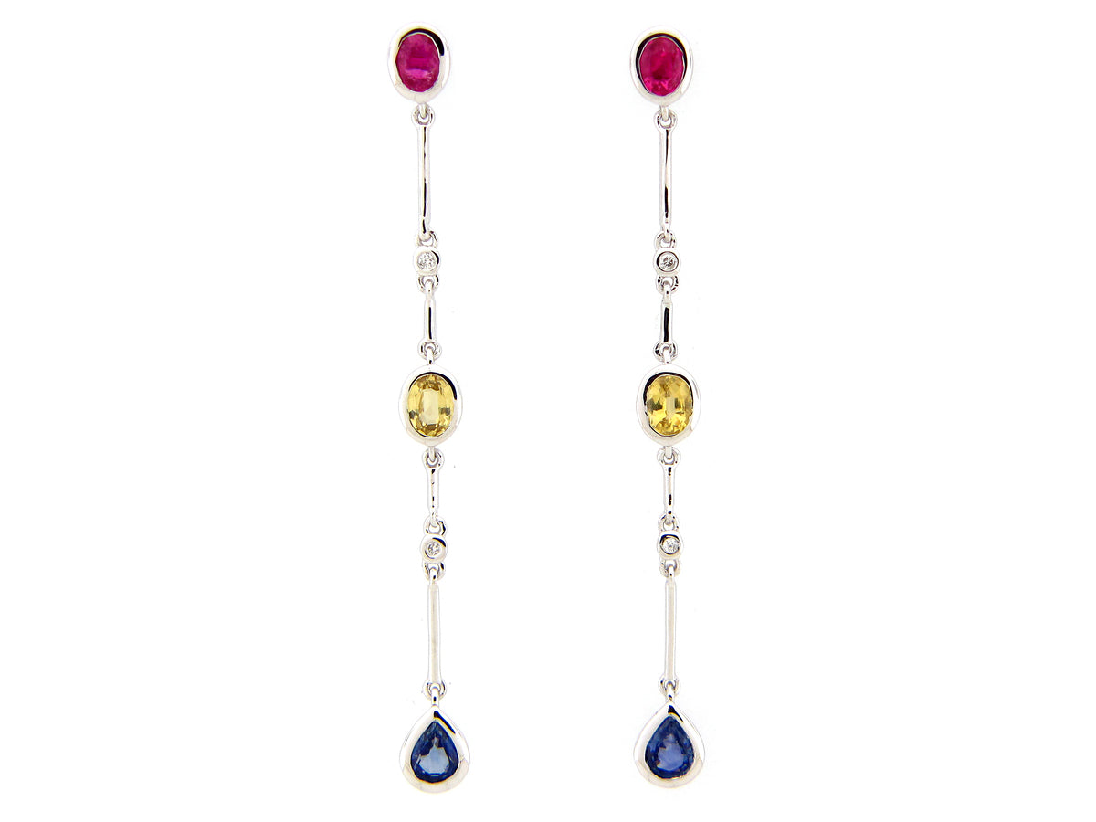 FANCY COLOR SAPPHIRE DANGLE EARRING