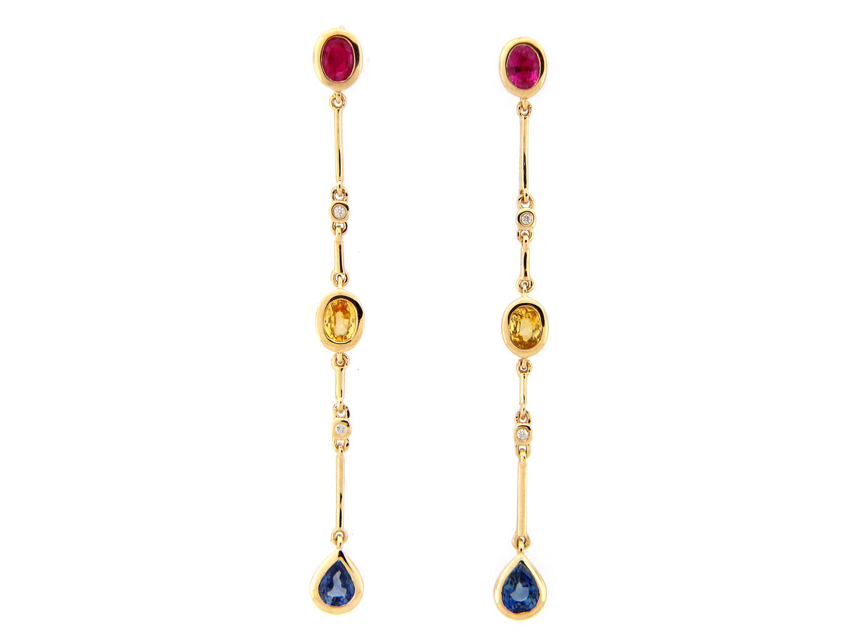 FANCY COLOR SAPPHIRE DANGLE EARRING