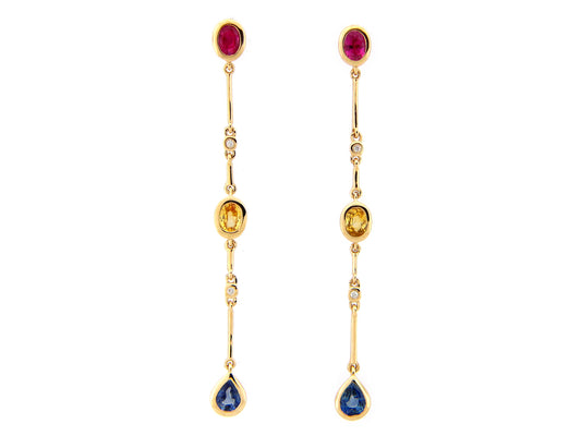 FANCY COLOR SAPPHIRE DANGLE EARRING
