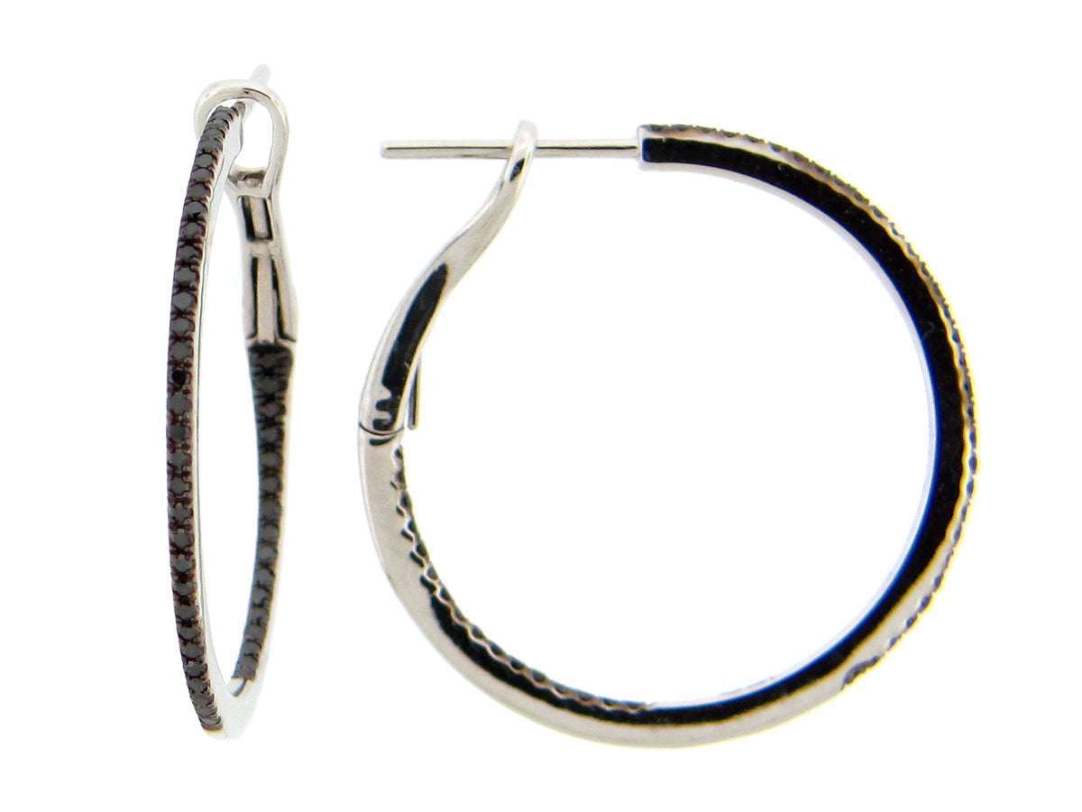 BLACK DIAMOND HOOP EARRING