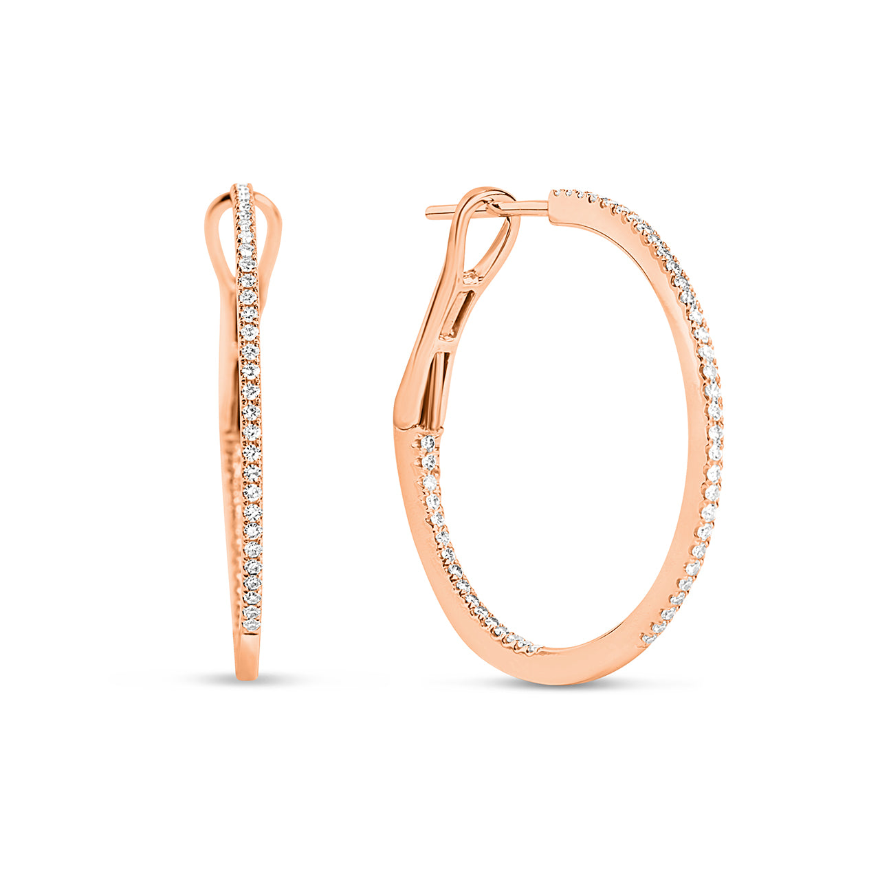 Diamond Classic Slim Hoop Earring