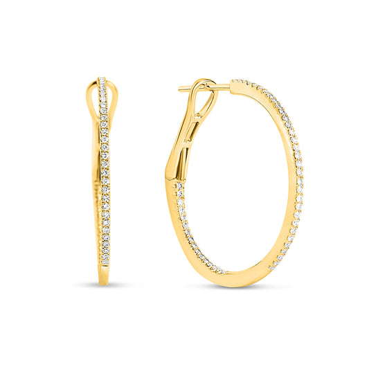 Diamond Classic Slim Hoop Earring