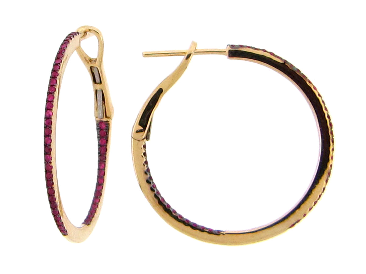 RUBY 26MM HOOP EARRING
