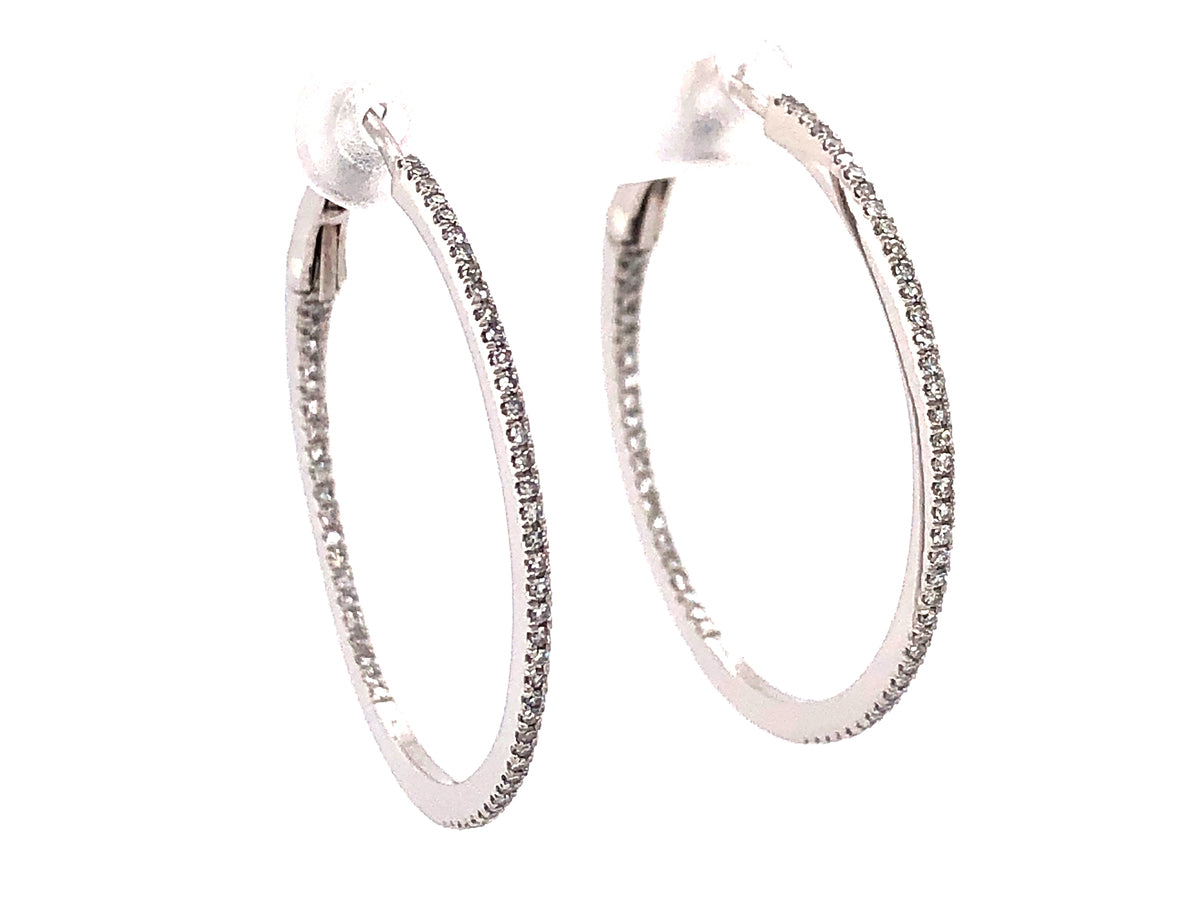 DIAMOND EARRING, 30MM, PLAT (N)