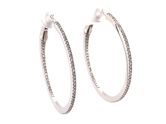 DIAMOND EARRING, 30MM, PLAT (N)