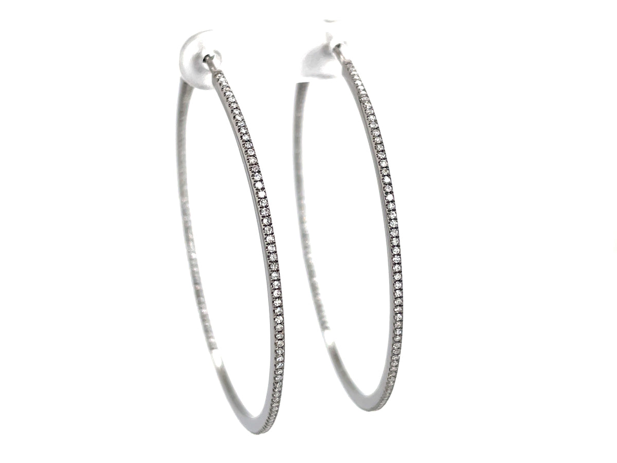 DIAMOND EARRING, 51MM, 14K BLACK FINISH  (N)