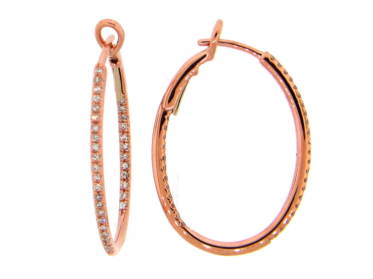 DIAMOND OVAL HOOP EARRING