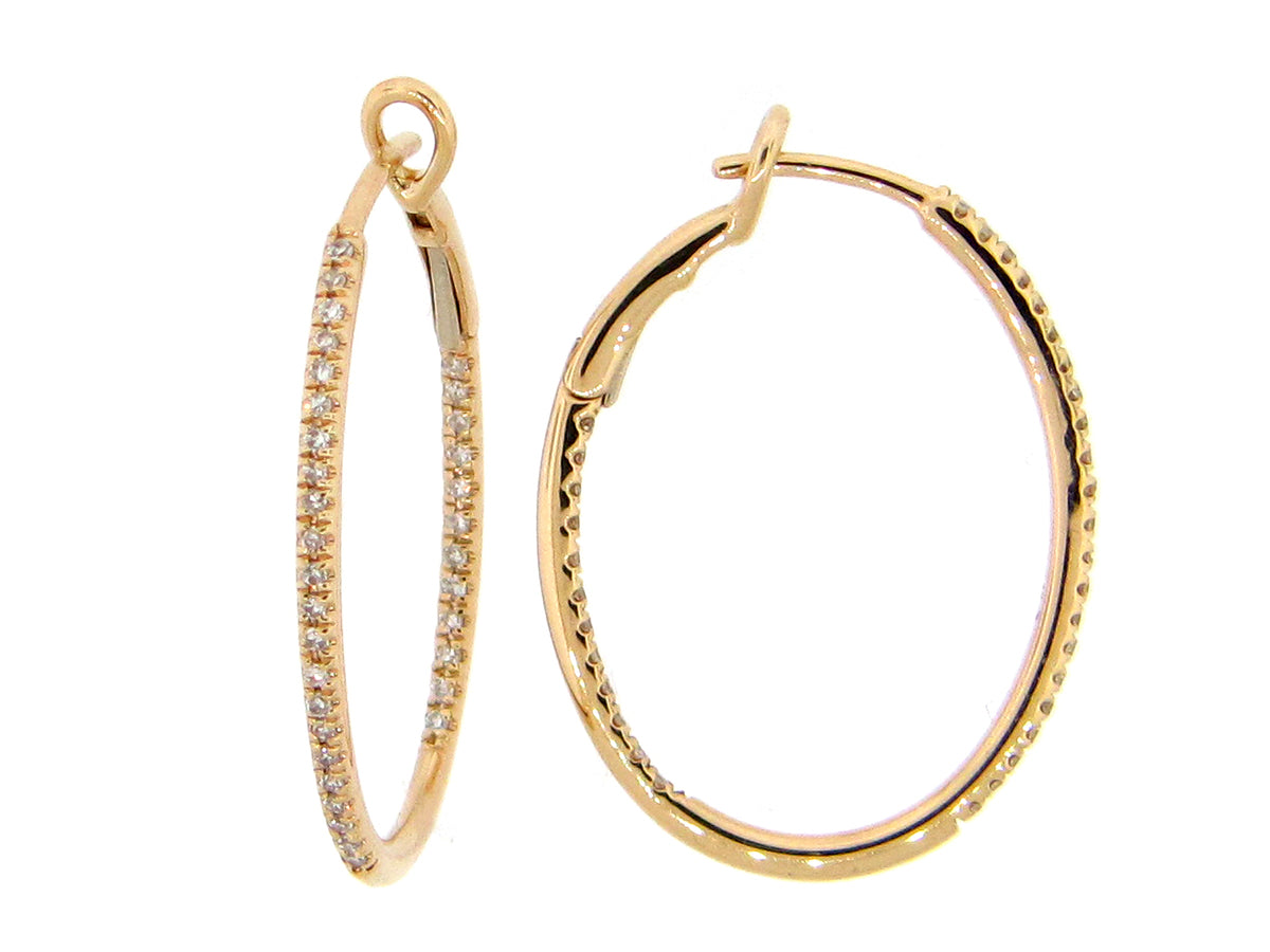 DIAMOND OVAL HOOP EARRING