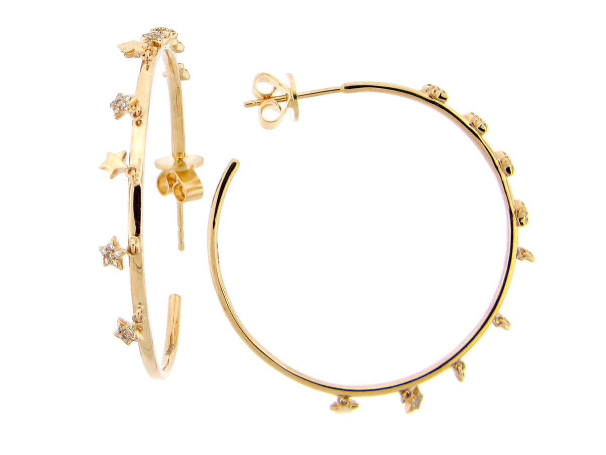 DIAMOND STARS 35MM J HOOP EARRING