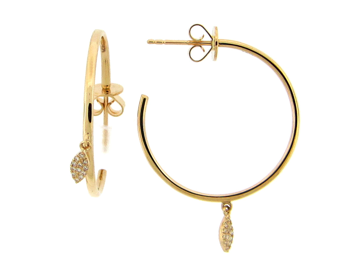 DIAMOND MARQUISE 25MM J HOOP EARRING