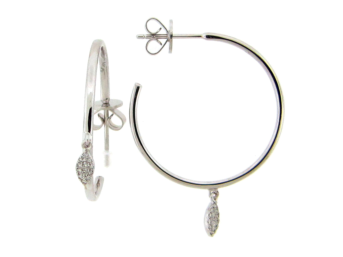DIAMOND MARQUISE 25MM J HOOP EARRING