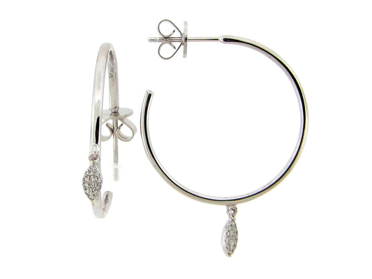 DIAMOND MARQUISE 25MM J HOOP EARRING