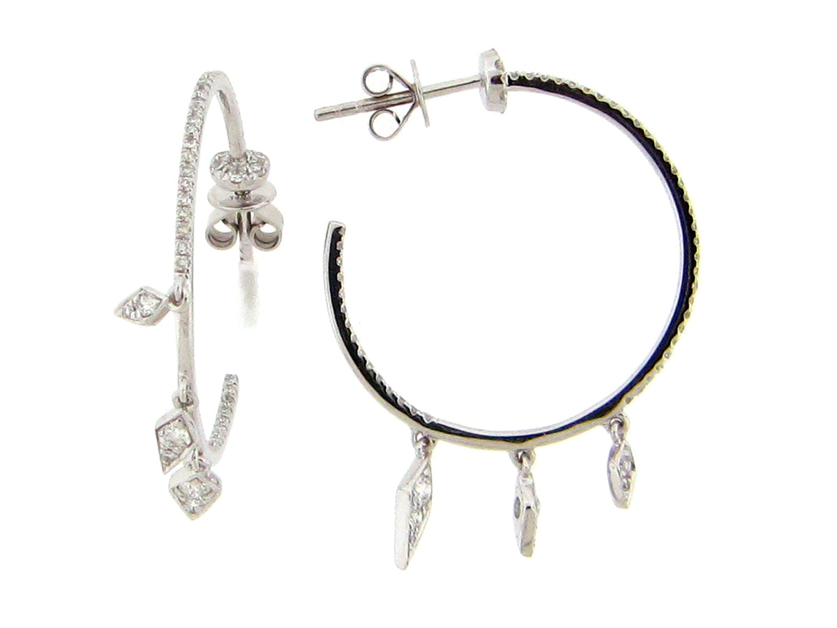 DIAMOND KITES 24MM J HOOP EARRING, 14KW (N)