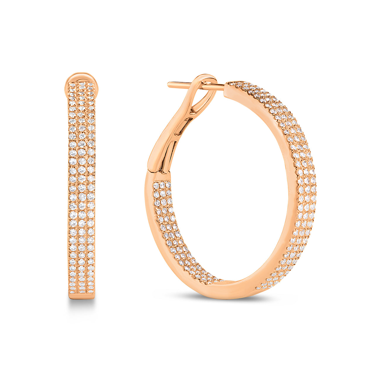 Diamond Pave Classic Hoop Earring