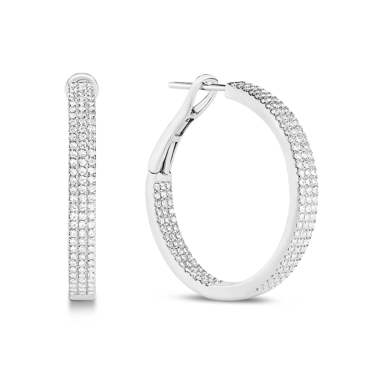 Diamond Pave Classic Hoop Earring