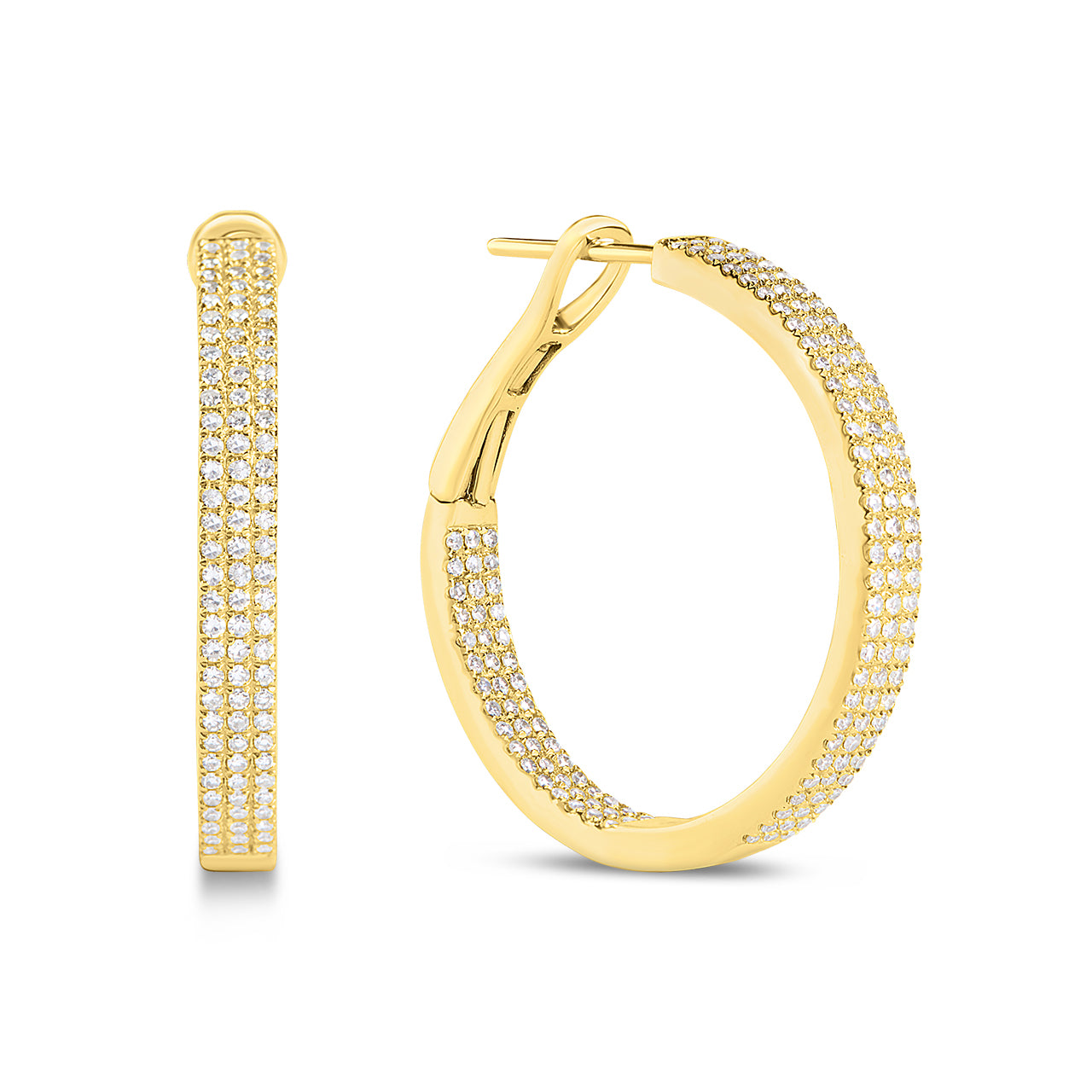 Diamond Pave Classic Hoop Earring