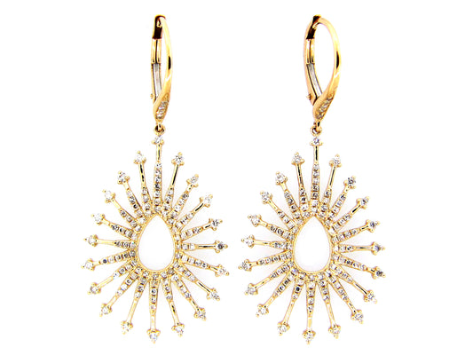 DIAMOND STARBURST EARRING, 14KY (N)
