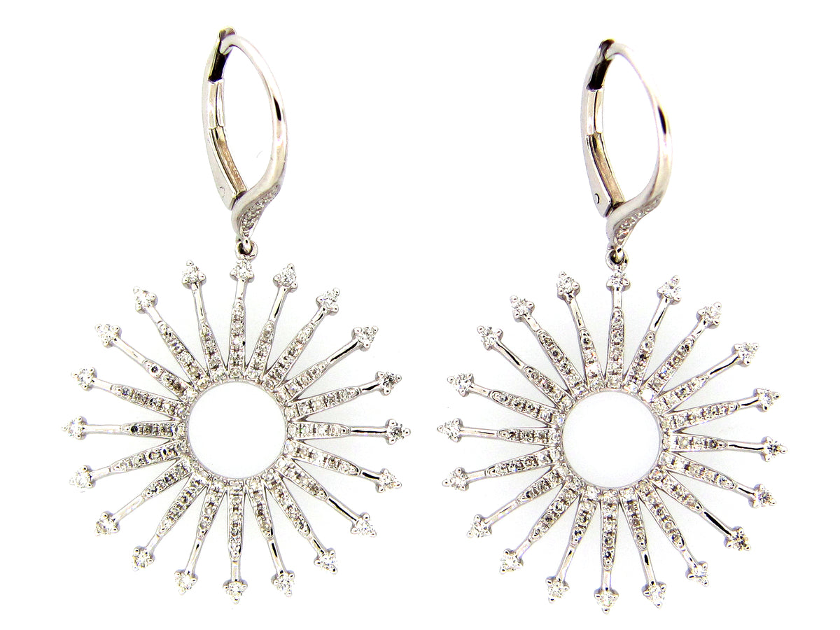 DIAMOND STARBURST EARRING, 14KW (N)