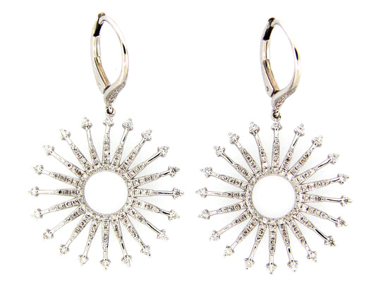 DIAMOND STARBURST EARRING, 14KW (N)