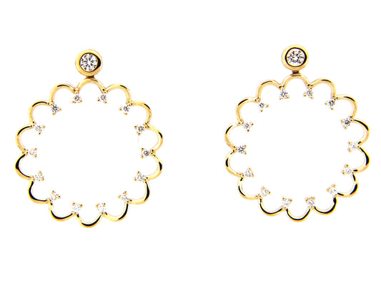 DIAMOND FRONT FACING SOLEIL EARRING, 14KY (N)