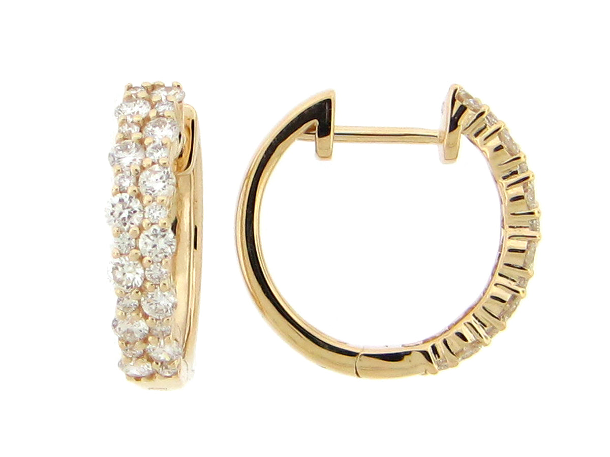 DIAMOND 2 ROW 17MM HOOP EARRING