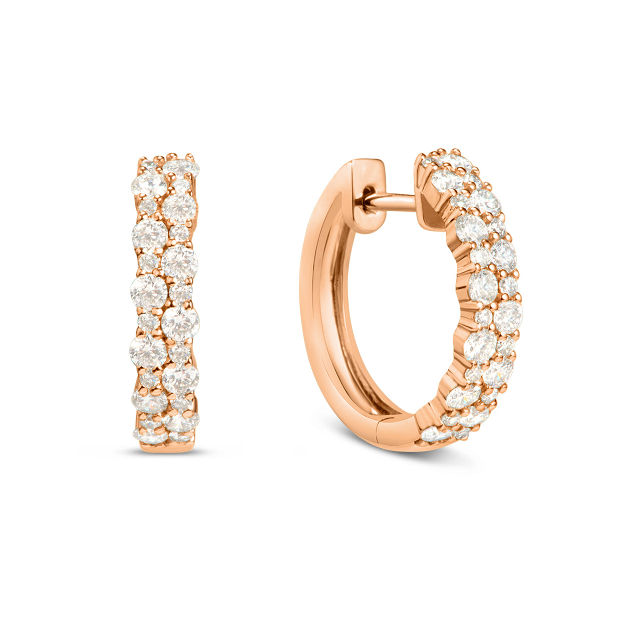 Diamond Cobble Hoop Earring