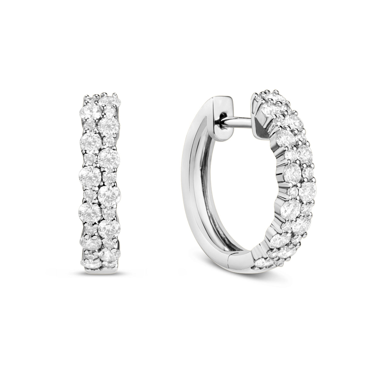 Diamond Cobble Hoop Earring