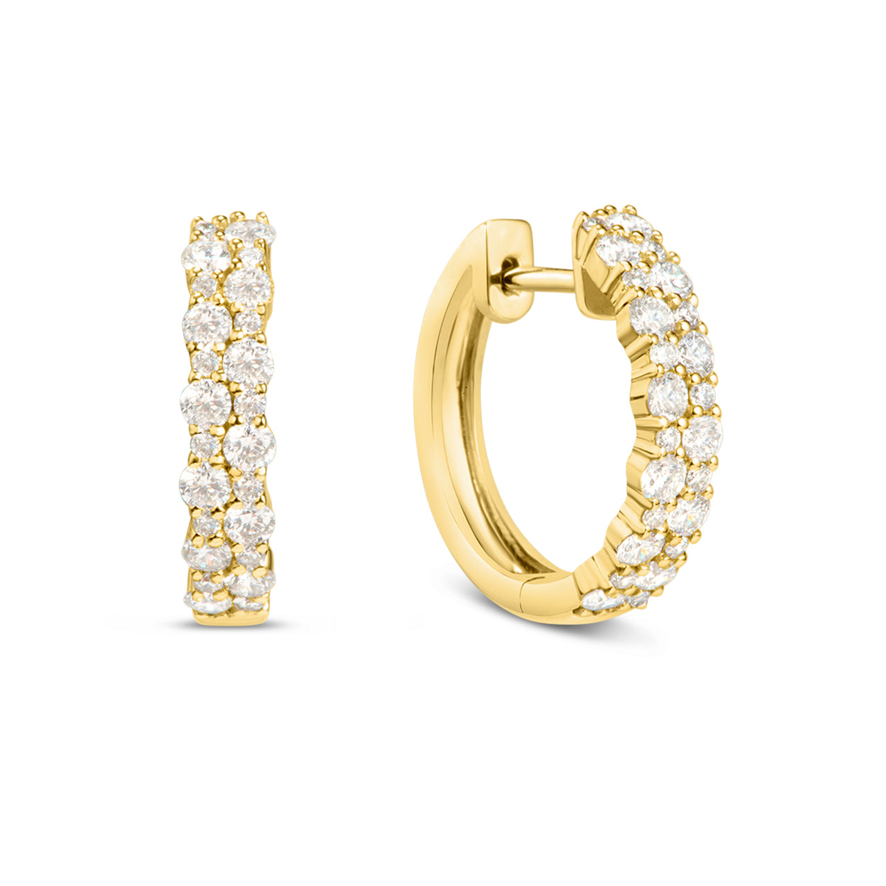 Diamond Cobble Hoop Earring