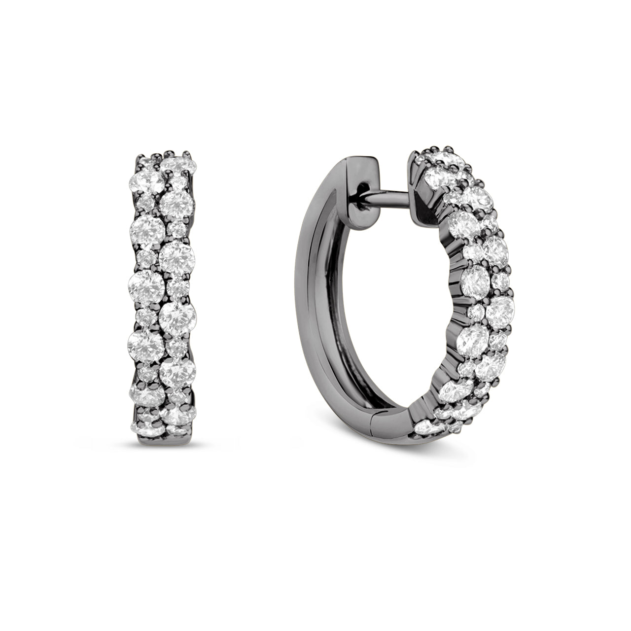 Diamond Cobble Hoop Earring