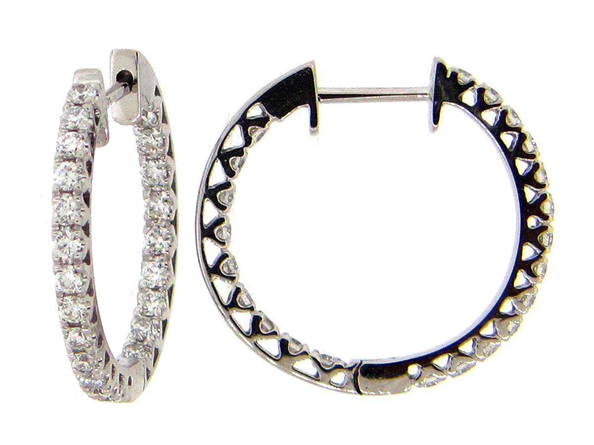 DIAMOND 20MM INSIDE OUTSIDE HOOP EARRING