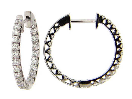 DIAMOND 20MM INSIDE OUTSIDE HOOP EARRING