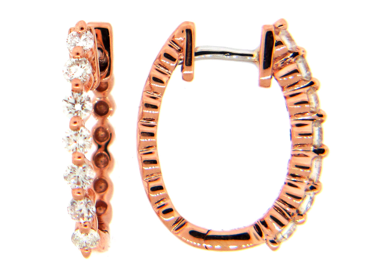DIAMOND SINGLE PRONG OVAL HUGGY EARRING