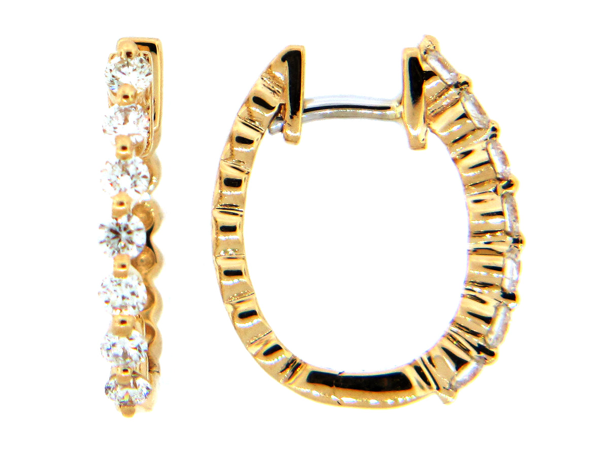 DIAMOND SINGLE PRONG OVAL HUGGY EARRING
