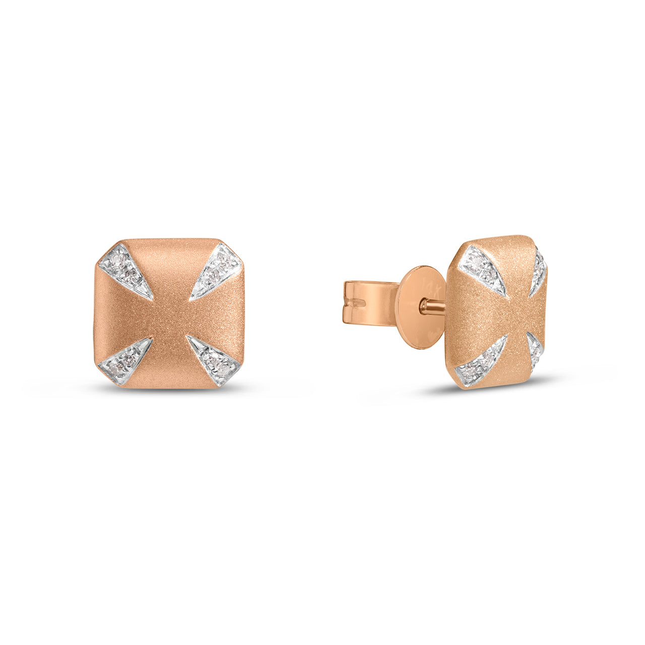 Diamond "Prong" Cushion Stud Earring
