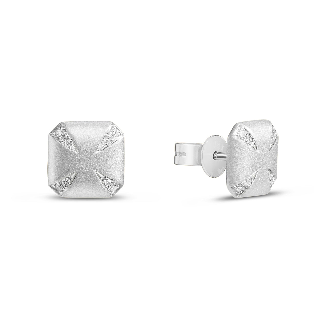 Diamond "Prong" Cushion Stud Earring