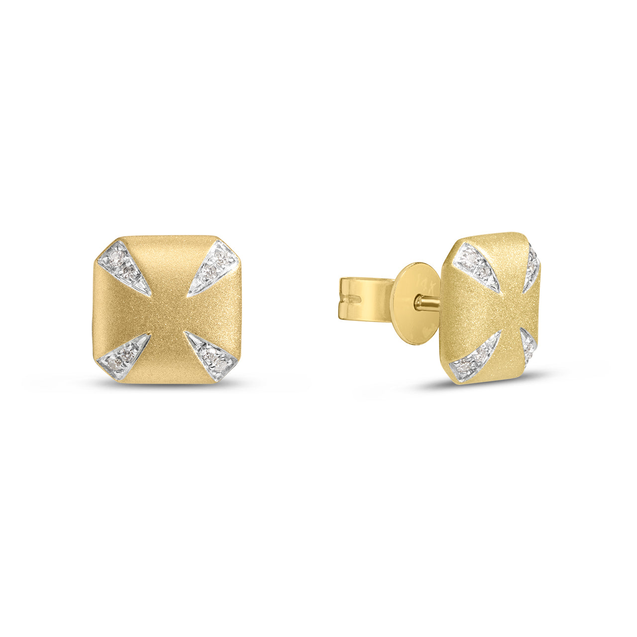Diamond "Prong" Cushion Stud Earring