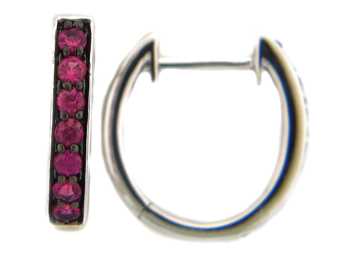 PINK SAPPHIRE EARRING, 14KW (H)