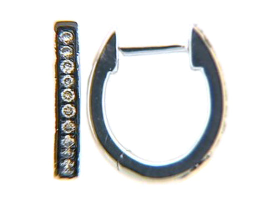 BROWN DIAMOND EARRING, 18KW (N)