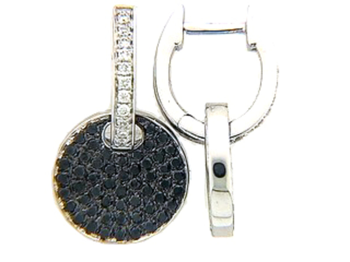 BLACK & WHITE DIAMOND EARRING, 18KW (R/H)