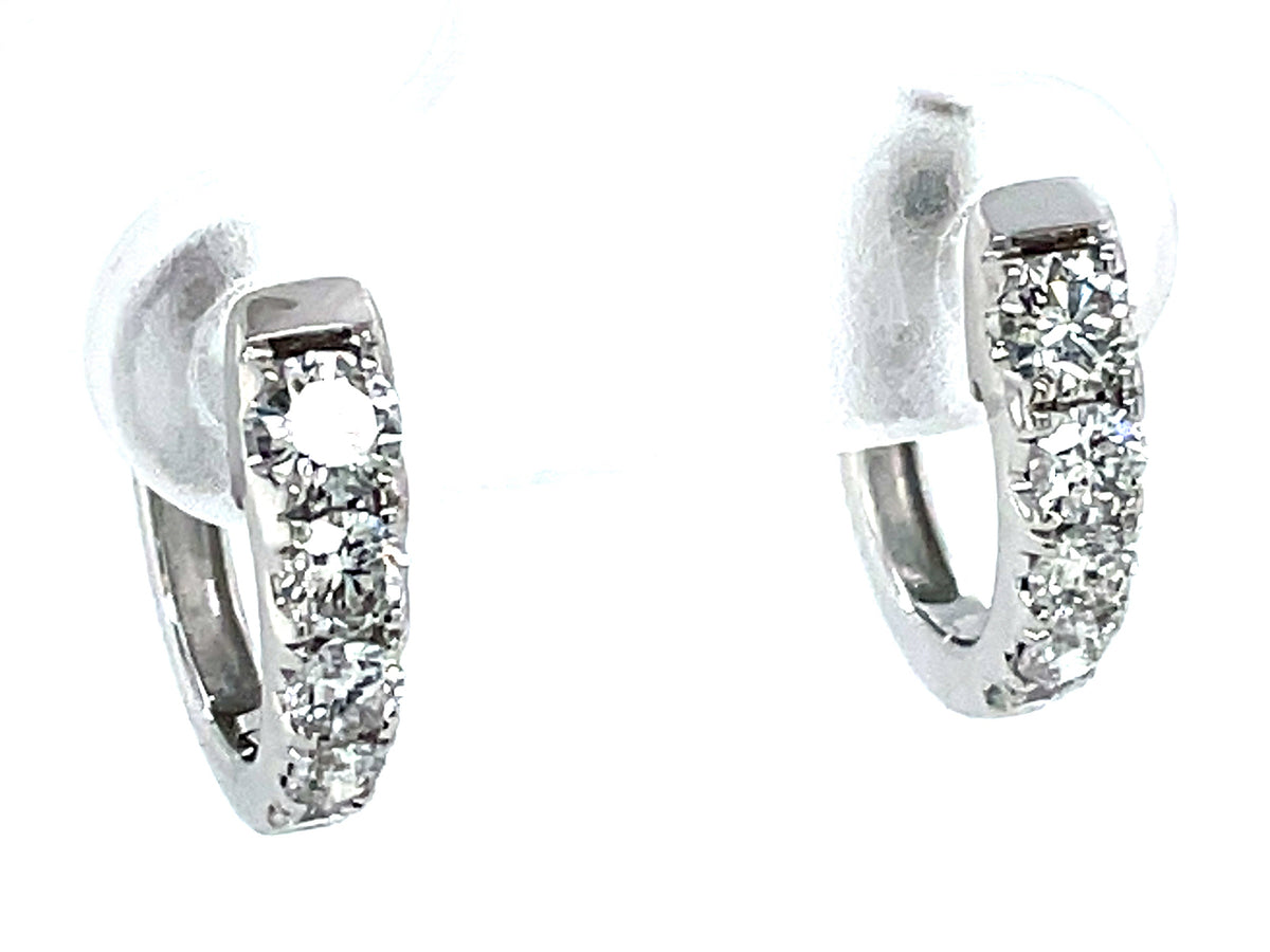 DIAMOND TAPERED HUGGY EARRING, 13.5MM