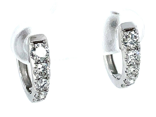 DIAMOND TAPERED HUGGY EARRING, 13.5MM