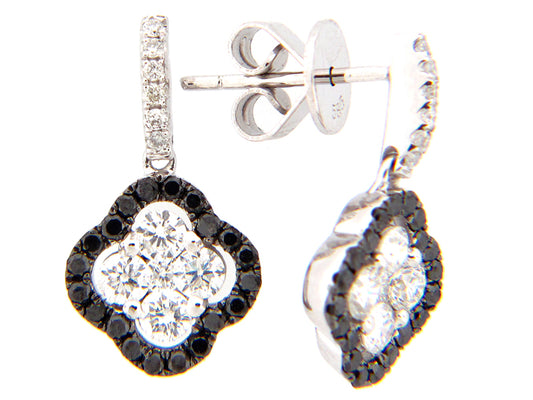 BLACK & WHITE DIAMOND EARRING, 14KW (R/N)