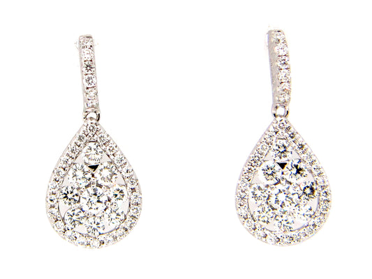 DIAMOND PEAR EARRING, 11X8.5MM, 14KW (N)
