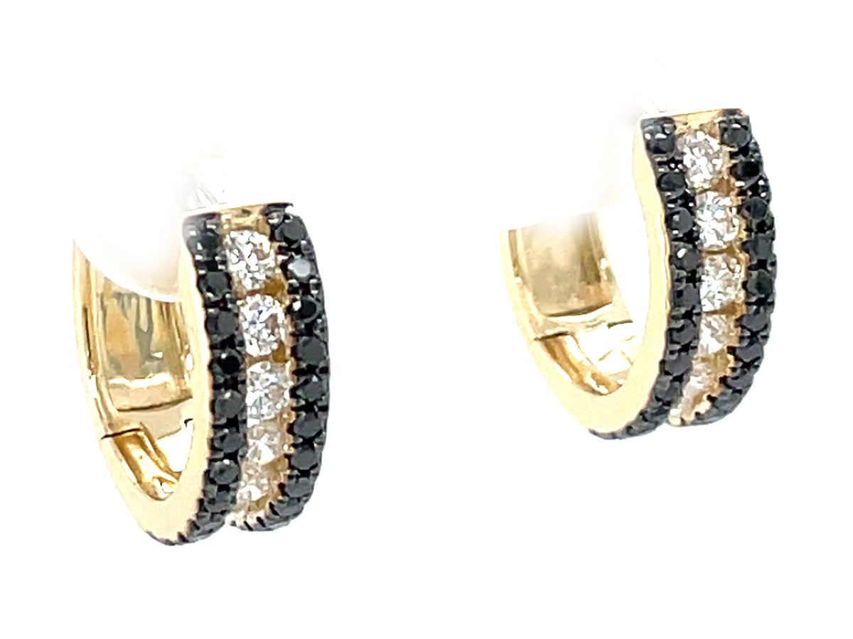 Black White Diamond Earring, 14ky (R)