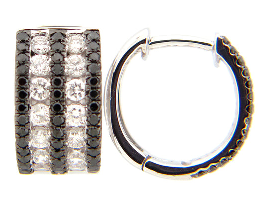 BLACK & WHITE DIAMOND EARRING, 14KW (R/N)