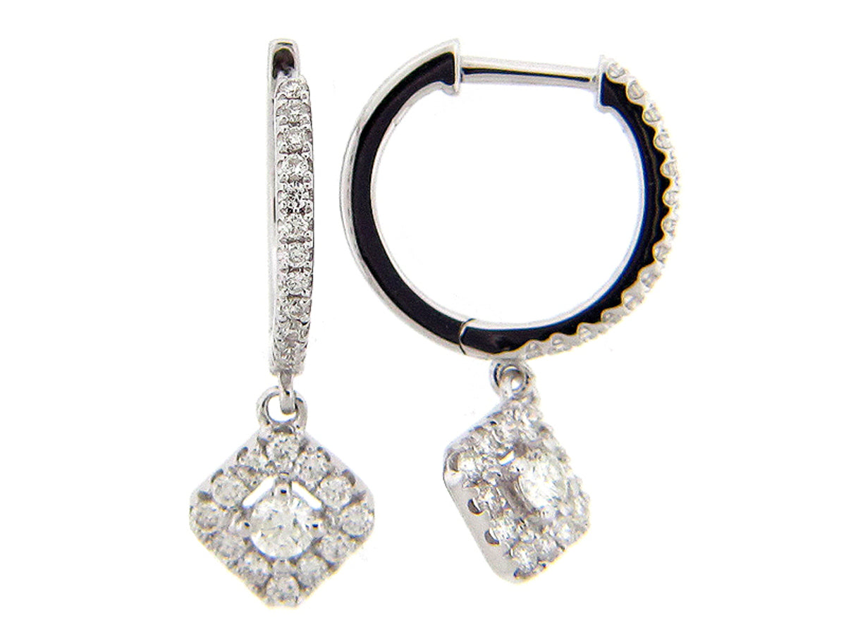 DIAMOND EARRING, 14KW (N), D=0.46