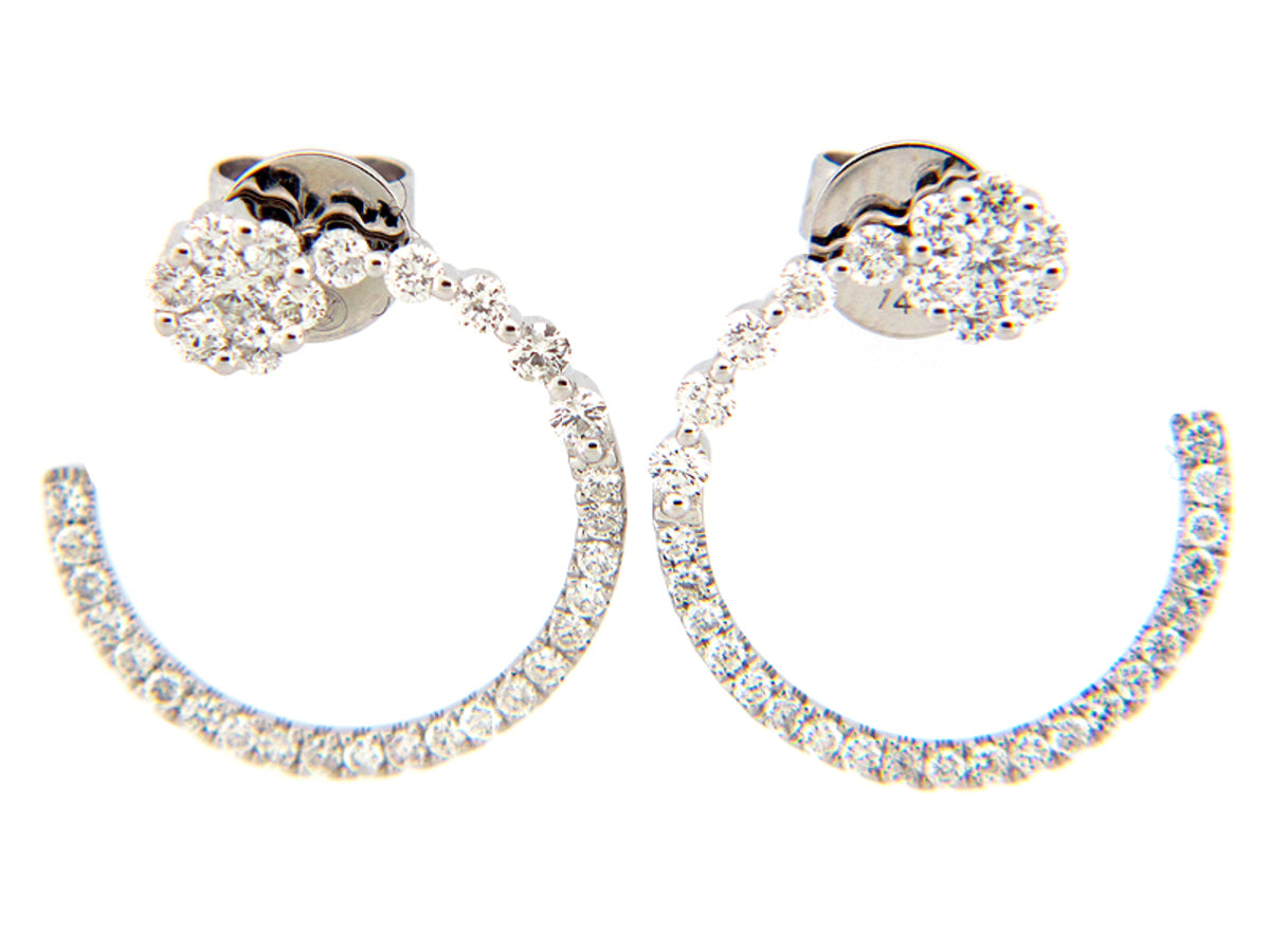 DIAMOND EARRING, 14KW (N), D=0.70